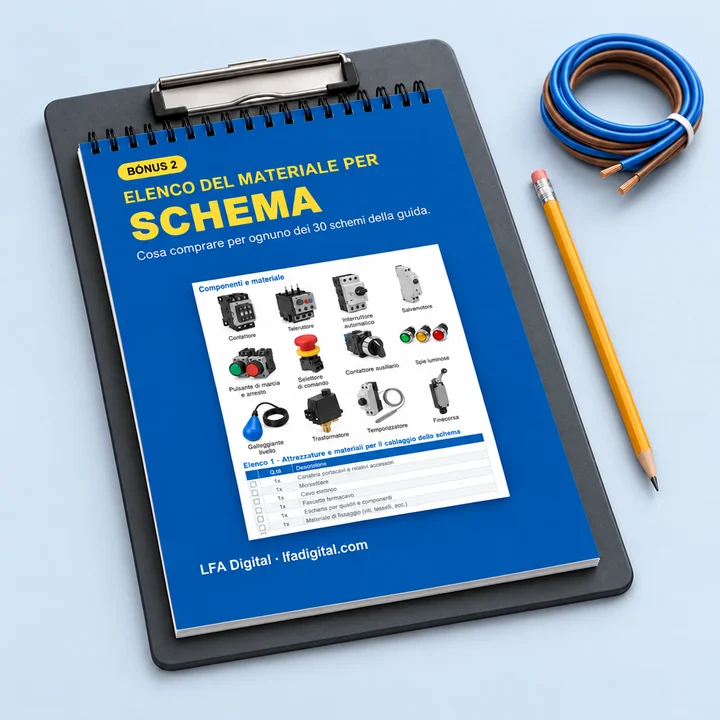 Bonus 2: Elenco del materiale per schema, su blocco checklist