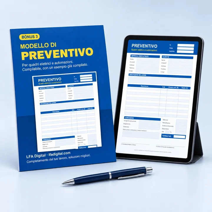Bonus 3: Modello di preventivo compilabile, su tablet e stampato